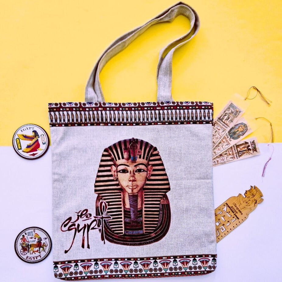 Unique Egyptian King Tutankhamun Handmade tote bag