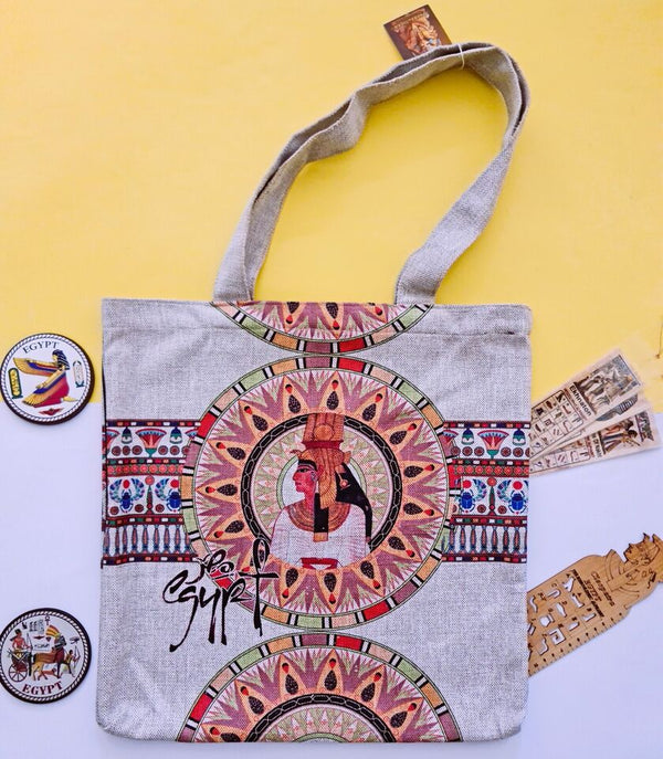 Elegant Egyptian Queen Cleopatra Handmade tote bag