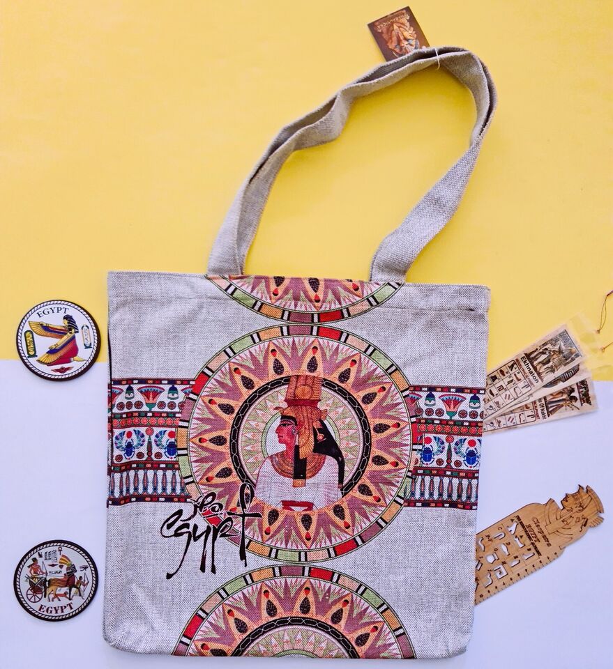 Elegant Egyptian Queen Cleopatra Handmade tote bag