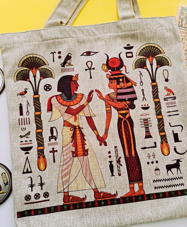 Ancient Egyptian shoulder Handmade tote bag