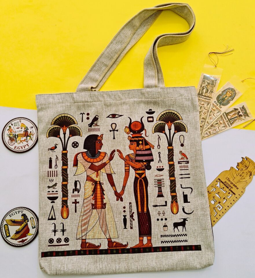 Ancient Egyptian shoulder Handmade tote bag