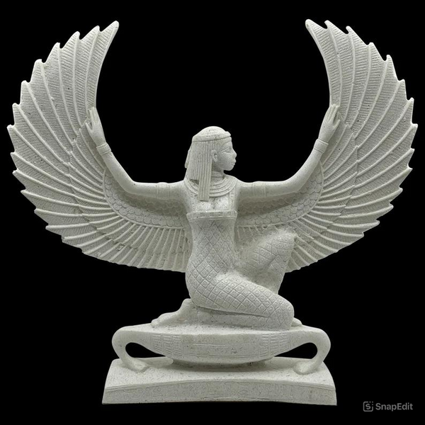 Handcrafted White Isis Statue – Winged Goddess of Magic and Healing