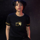 Black Ancient Egypt t-shirt with Eye of Horus design, front view