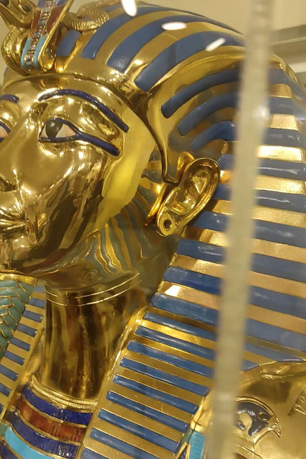 King Tutankhamun Gold 24K Mask in Wooden Base and Plexiglass